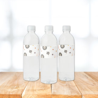 Rótulo Para Garrafa D'água Trucks Racing Checkers Modern Watercolor White