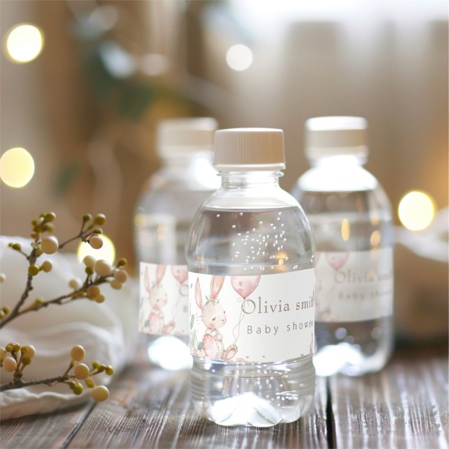 Rótulo Para Garrafa D'água Um pequeno chá de fraldas de coelho da Páscoa (Criador carregado)