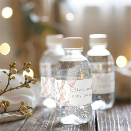 Rótulo Para Garrafa D'água Um pequeno chá de fraldas de coelho da Páscoa