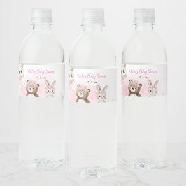 Rótulo Para Garrafa D'água Woodland Blush Baby Shower Water Bottle Label