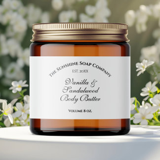 Rótulo Para Garrafa D'água Year Established Vintage White Cosmetics Jar Label