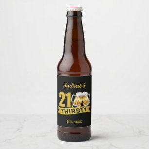 RÓTULO PARA GARRAFA DE CERVEJA 21 & SEDENTO-ANIVERSÁRIO DE 21 ANOS