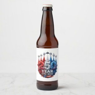 Rótulo Para Garrafa De Cerveja 250 Anos Americano 250º EUA Patriótico 4 de Julho