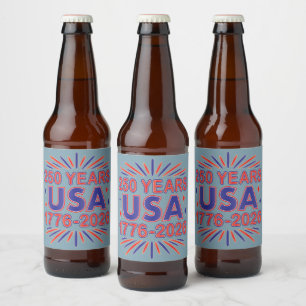 Rótulo Para Garrafa De Cerveja 250 Anos EUA   1776-2026 Semiquincentenário
