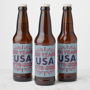 Rótulo Para Garrafa De Cerveja 250 Anos EUA   1776-2026 Semiquincentenário