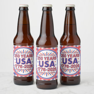 Rótulo Para Garrafa De Cerveja 250 Anos EUA   1776-2026 Semiquincentenário