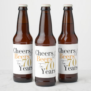 Rótulo Para Garrafa De Cerveja 70 Birthday Saúde e Beers - festa mínima