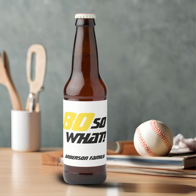 Rótulo Para Garrafa De Cerveja 80 Birthday Motivational 80 Que Engraçado (Criador carregado)