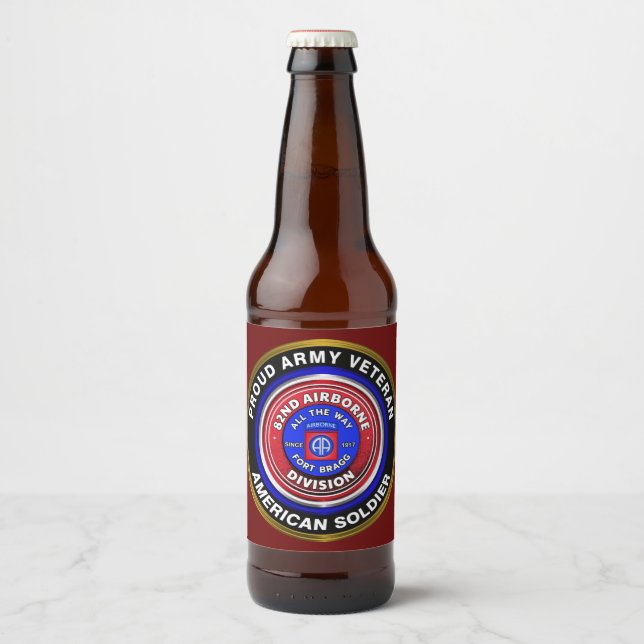 Rótulo Para Garrafa De Cerveja 82ª Divisão Aerotransportada (Frente)