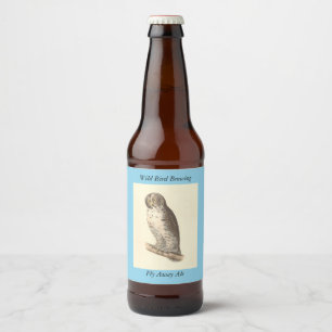 Rótulo Para Garrafa De Cerveja A Coruja das Cinzas Excelentes (Strix nebulosa) NY