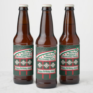 Rótulo Para Garrafa De Cerveja A maior Festa de aniversário do mundo