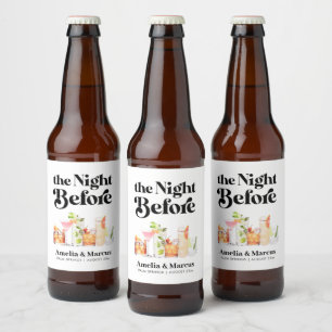 Rótulo Para Garrafa De Cerveja A Noite Antes do Jantar de Rehearsal do Casal Retr