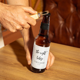 Rótulo Para Garrafa De Cerveja A Noite Antes Do Janto De Ensaio De Casamento