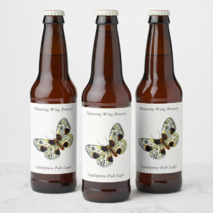 Rótulo Para Garrafa De Cerveja Abraxas sylvata - A Mata Magpie Nua