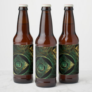 Rótulo Para Garrafa De Cerveja Abstrato de arte de vibrações mágicas