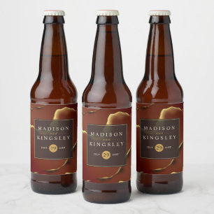 Rótulo Para Garrafa De Cerveja Abstrato Vermelho Inky Tertão Vermelho Incrível Ca