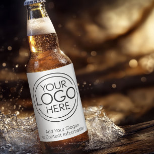 Rótulo Para Garrafa De Cerveja Adicione seu logotipo corporativo moderno minimali