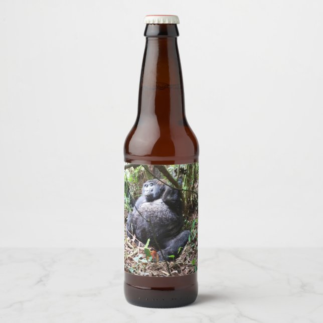 Rótulo Para Garrafa De Cerveja África - Gorila 3 (Frente)