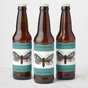 Rótulo Para Garrafa De Cerveja Aglaope infausta - Folha de Almond-Tree Skeletoniz