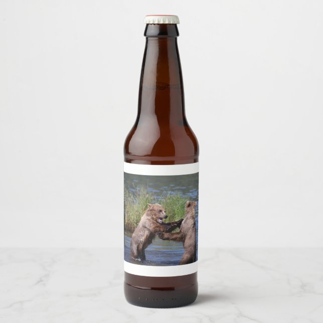 Rótulo Para Garrafa De Cerveja Alasca - Grizzly 5 (Frente)
