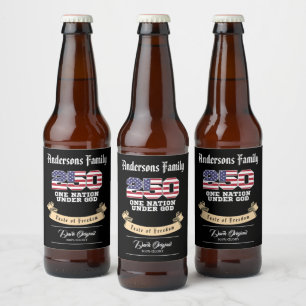 Rótulo Para Garrafa De Cerveja América 250 Anos Aniversário de 250 anos da Indepe