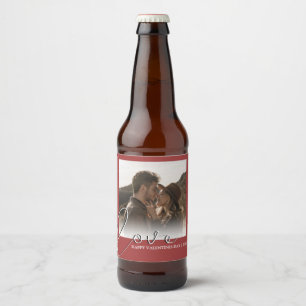 Rótulo Para Garrafa De Cerveja Amor Minimalista Moderno Foto Dia dos Namorados