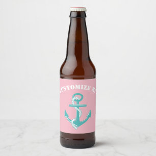 Rótulo Para Garrafa De Cerveja Âncora Azul-Cinza