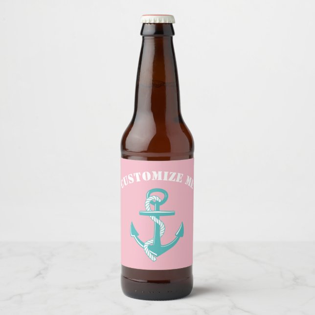 Rótulo Para Garrafa De Cerveja Âncora Azul-Cinza (Frente)
