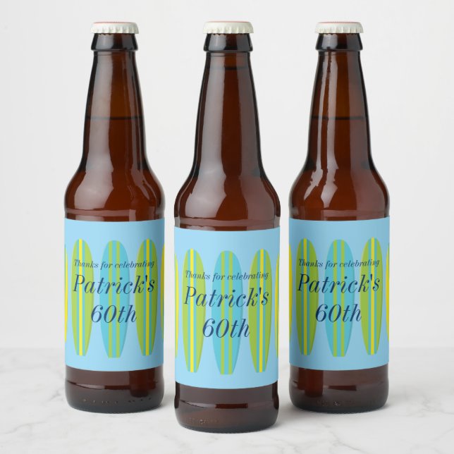 Rótulo Para Garrafa De Cerveja Aniversário Bright Surfboards (Garrafas)