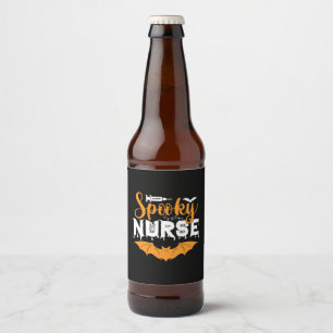 Rótulo Para Garrafa De Cerveja Aniversário da Enfermeira de Halloween Spooky