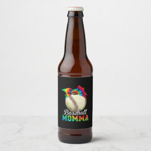Rótulo Para Garrafa De Cerveja Aniversário da Mamãe de Beisebol da Arte Mãe