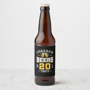 Rótulo Para Garrafa De Cerveja Aniversário De 20 Aniversário