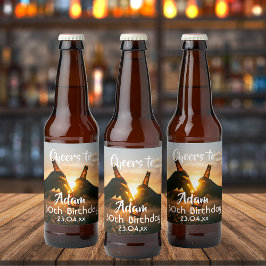 Rótulo Para Garrafa De Cerveja aniversário de 30 anos aplaude caras de cerveja