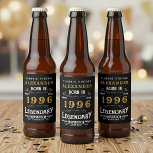 Rótulo Para Garrafa De Cerveja Aniversário de 30 anos Lenda Nascida em 1996 Vinta