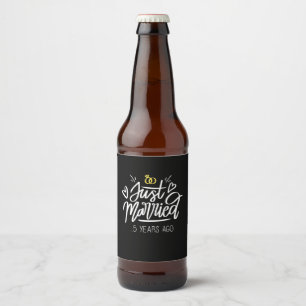 Rótulo Para Garrafa De Cerveja Aniversário de Casamento de 5