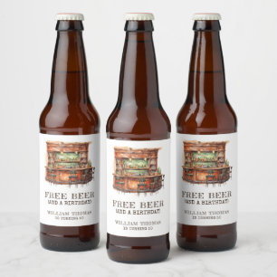 Rótulo Para Garrafa De Cerveja Aniversário Engraçado De Cerveja Livre A Qualquer