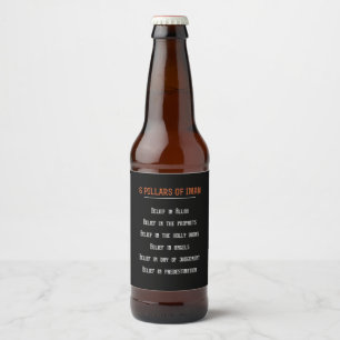 Rótulo Para Garrafa De Cerveja Aniversário Presente 6 Pilares De Iman