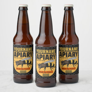 Rótulo Para Garrafa De Cerveja Apiário de Abelhas Melíferas Fazenda de Colmeias P
