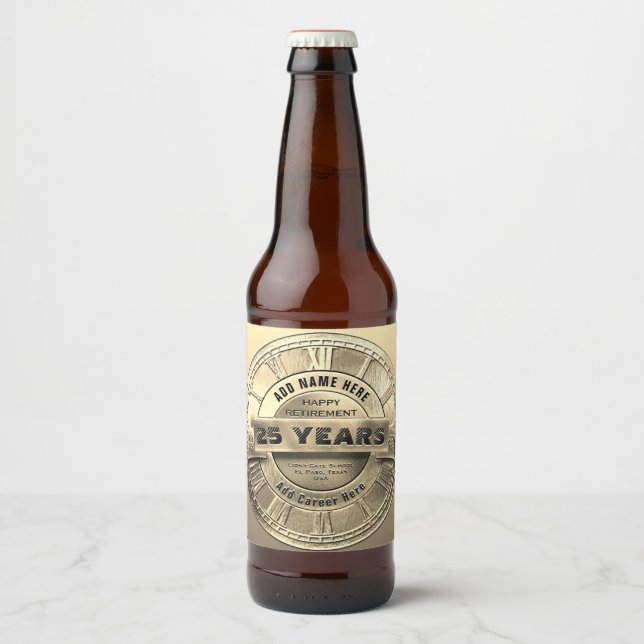 Rótulo Para Garrafa De Cerveja Aposentação Personalizada (Frente)