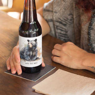 Rótulo Para Garrafa De Cerveja Aquarelas - Arte em Pavial Negro, personalizada
