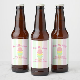 Rótulo Para Garrafa De Cerveja Aqui está o Chá de fraldas de Verão do Sorvete