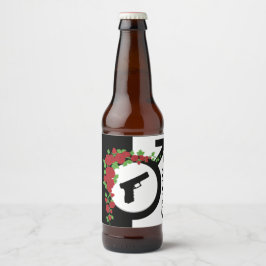 Rótulo Para Garrafa De Cerveja Armas ou Rosas Chá de fraldas de revelação de gêne