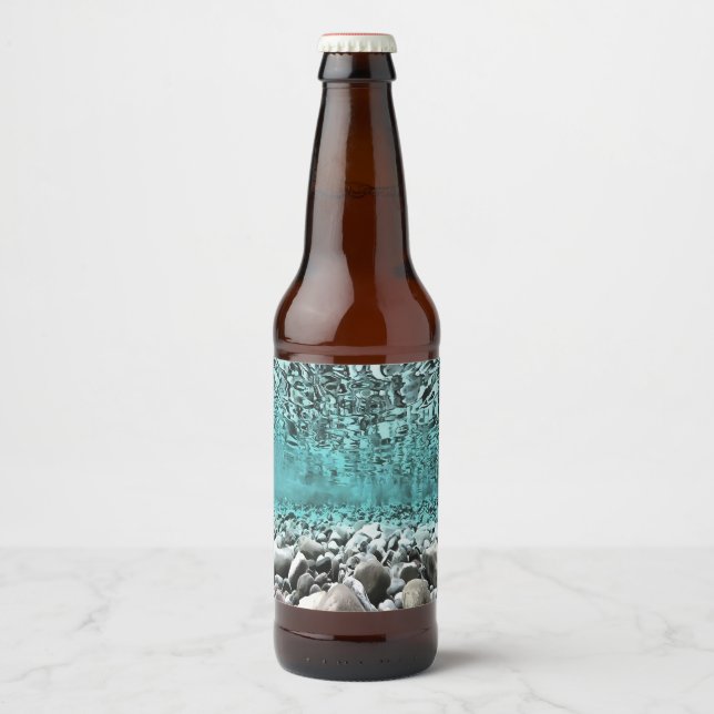 Rótulo Para Garrafa De Cerveja Arte Artística do Egeu em Águas Estalentas (Frente)