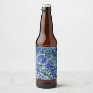 Rótulo Para Garrafa De Cerveja Arte digital sobre fundo abstrato de cor azul