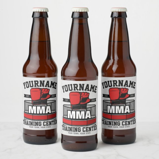 Rótulo Para Garrafa De Cerveja Artes Marciais Mistas Misturas ADD NAME MMA Fight  (Garrafas)