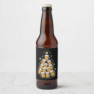 Rótulo Para Garrafa De Cerveja Árvore de Natal de Cerveja Engraçada Festa de Nata