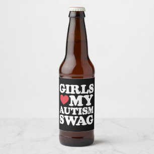 Rótulo Para Garrafa De Cerveja As Meninas Amam Meu Estilo Autista Engraçado Consc