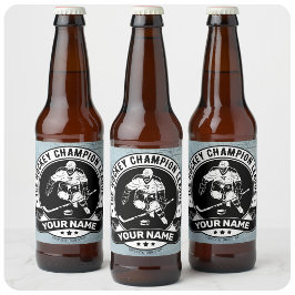 Rótulo Para Garrafa De Cerveja Atleta Personalizado Da Equipe De Rink De Gelo Do 