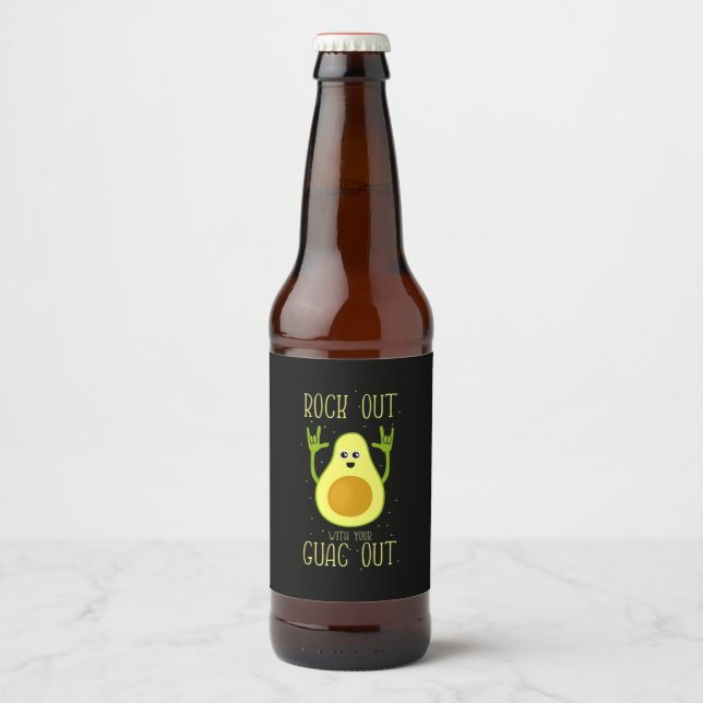 Rótulo Para Garrafa De Cerveja Avocado Sai Com Seu Guac Fora (Frente)