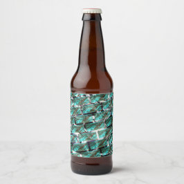 Rótulo Para Garrafa De Cerveja Azul claro, bolhas sobre efeito de grade ou tijolo